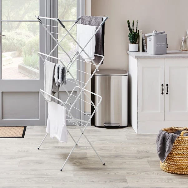 Dunelm White Deluxe 3 Tier Airer 4 Dunelm White Deluxe 3 Tier Airer - Image 2