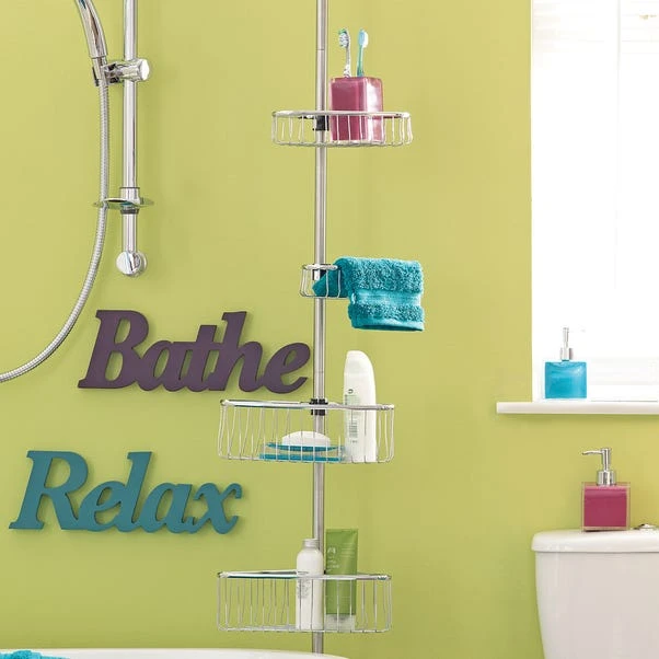 Dunelm Bathroom Basics Extendable 4-Tier Corner Caddy 4 Dunelm Bathroom Basics Extendable 4-Tier Corner Caddy - Image 2