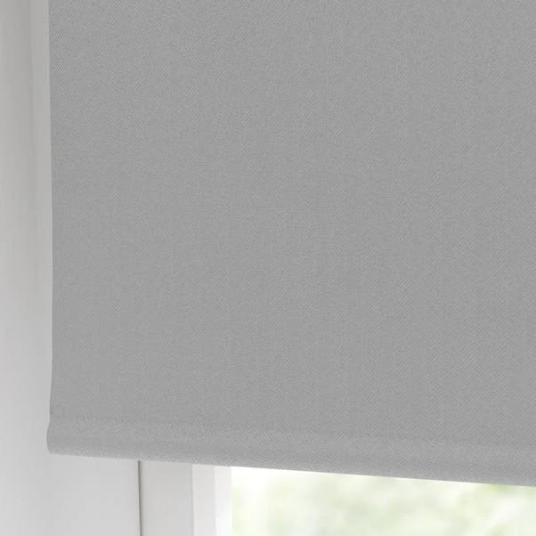 Dunelm Grey Herringbone Blackout Roller Blind 7 Dunelm Grey Herringbone Blackout Roller Blind - Image 5