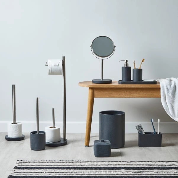 Dunelm Grey Resin Toilet Brush Holder 5 Dunelm Grey Resin Toilet Brush Holder - Image 3