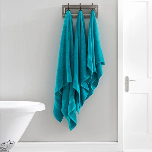 Dunelm Teal Egyptian Cotton Towel 6 Dunelm Teal Egyptian Cotton Towel - Image 4
