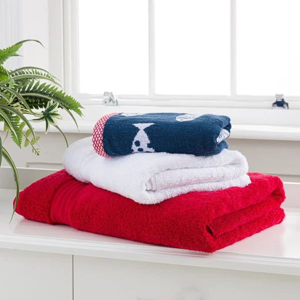 Dunelm Red Egyptian Cotton Towel 6 Dunelm Red Egyptian Cotton Towel - Image 4