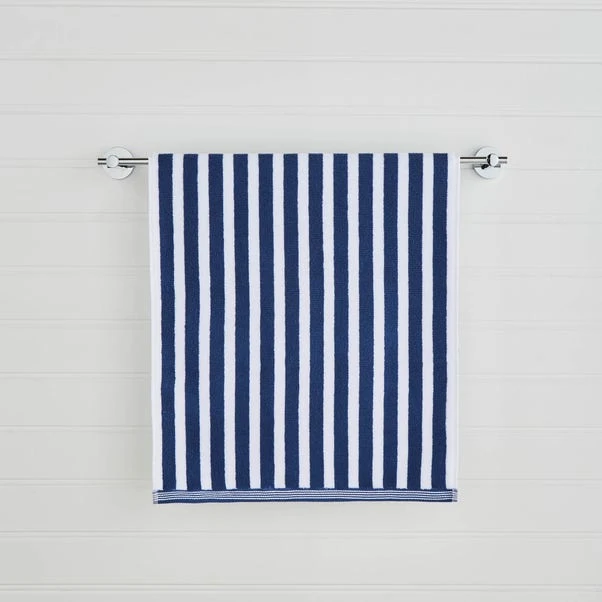 Dunelm Nautical Stripe Navy Towel 4 Dunelm Nautical Stripe Navy Towel - Image 2