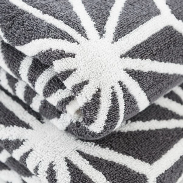 Dunelm Charcoal Geo Towel 5 Dunelm Charcoal Geo Towel - Image 3