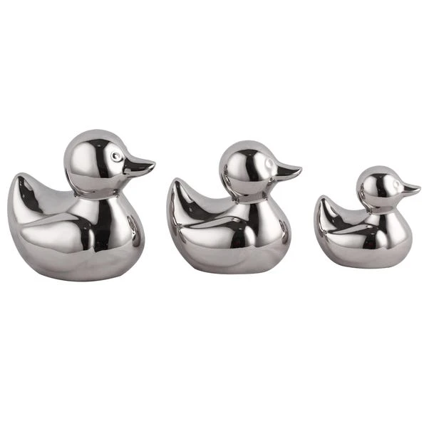 Dunelm Set Of 3 Silver Ceramic Ducks 4 Dunelm Set Of 3 Silver Ceramic Ducks - Image 2