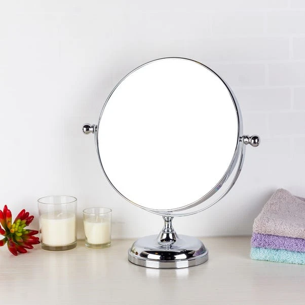Dunelm Oversized Round Chrome Mirror, 25cm 4 Dunelm Oversized Round Chrome Mirror, 25cm - Image 2