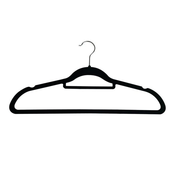 Dunelm Pack Of 10 Black Flocked Hangers 4 Dunelm Pack Of 10 Black Flocked Hangers - Image 2