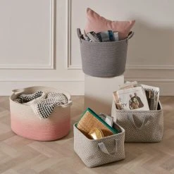Dunelm Cotton Rope Grey Storage Basket -Dunelm Sales Store 1000147167 alt02