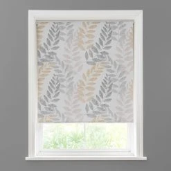 Dunelm Leah Leaf Ochre Blackout Roller Blind 10 Dunelm Leah Leaf Ochre Blackout Roller Blind -Dunelm Sales Store 1000147384 alt01
