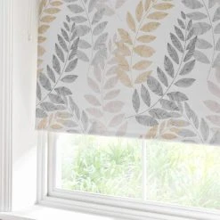 Dunelm Leah Leaf Ochre Blackout Roller Blind 11 Dunelm Leah Leaf Ochre Blackout Roller Blind -Dunelm Sales Store 1000147384 alt02