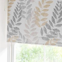 Dunelm Leah Leaf Ochre Blackout Roller Blind 13 Dunelm Leah Leaf Ochre Blackout Roller Blind -Dunelm Sales Store 1000147384 alt04