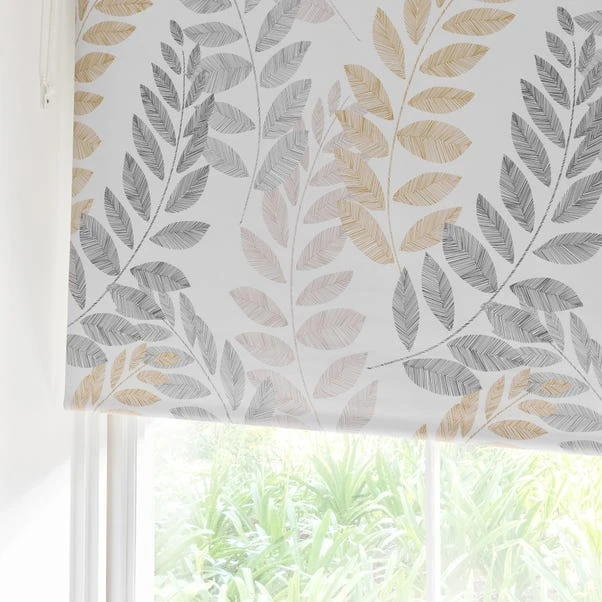 Dunelm Leah Leaf Ochre Blackout Roller Blind 8 Dunelm Leah Leaf Ochre Blackout Roller Blind - Image 6