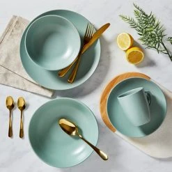 Dunelm Stoneware Seafoam Blue Matte 12 Piece Dinner Set 7 Dunelm Stoneware Seafoam Blue Matte 12 Piece Dinner Set -Dunelm Sales Store 1000150783 alt02