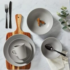 Dunelm Stoneware Grey Matte 12 Piece Dinner Set 7 Dunelm Stoneware Grey Matte 12 Piece Dinner Set -Dunelm Sales Store 1000150784 alt02