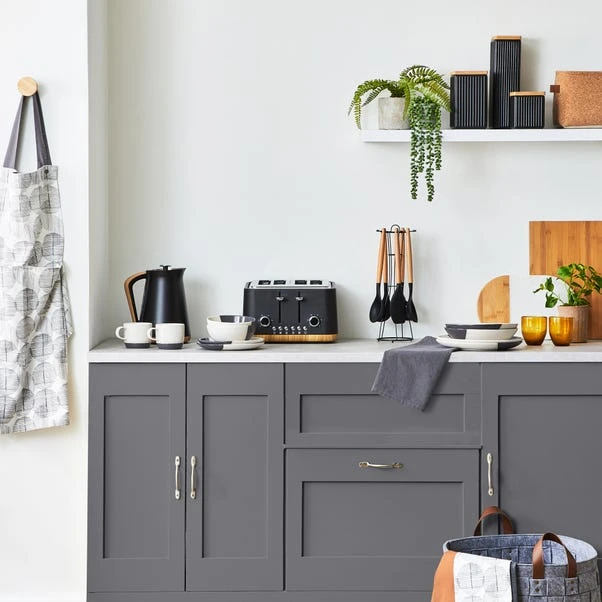 Dunelm Matt Black Ceramic Medium Square Kitchen Canister 5 Dunelm Matt Black Ceramic Medium Square Kitchen Canister - Image 3