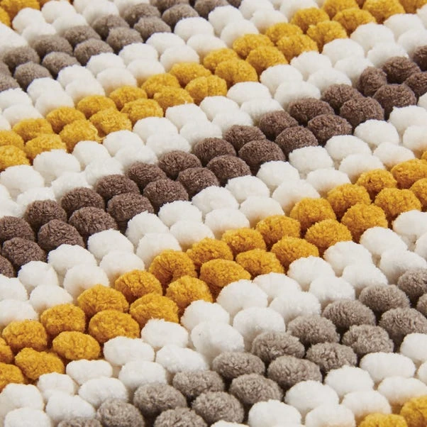 Dunelm Ashbourne Ochre Stripe Bath Mat 4 Dunelm Ashbourne Ochre Stripe Bath Mat - Image 2