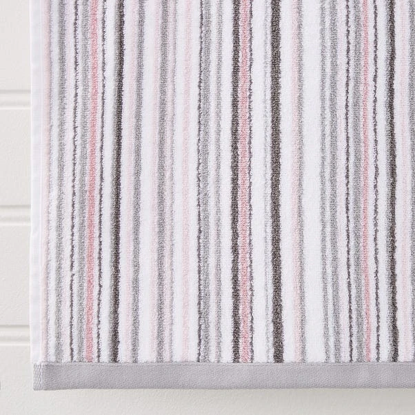 Dunelm Heavenly Hummingbird Blush Stripe Towel 4 Dunelm Heavenly Hummingbird Blush Stripe Towel - Image 2