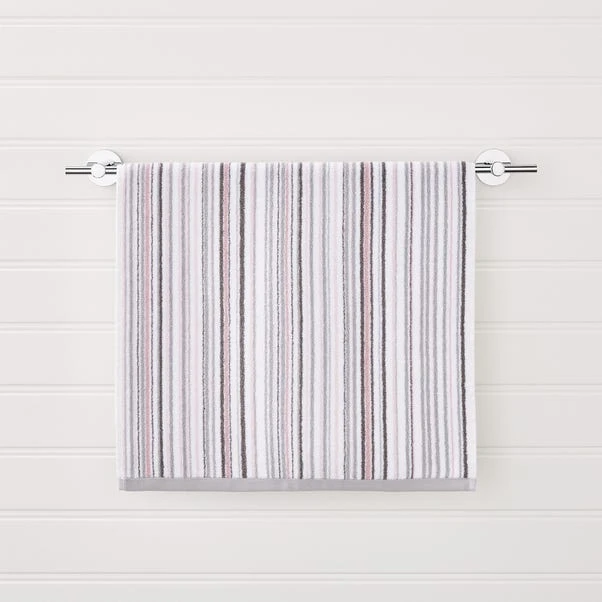 Dunelm Heavenly Hummingbird Blush Stripe Towel 5 Dunelm Heavenly Hummingbird Blush Stripe Towel - Image 3