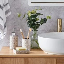 Dunelm Geo Tile Grey Ceramic Tumbler -Dunelm Sales Store 1000160191 alt02