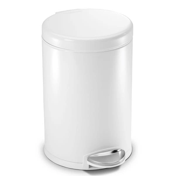 Simplehuman 4.5 Litre White Round Pedal Bin 4 Simplehuman 4.5 Litre White Round Pedal Bin - Image 2