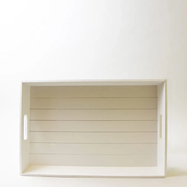 Dunelm White Wooden Breakfast Tray 4 Dunelm White Wooden Breakfast Tray - Image 2