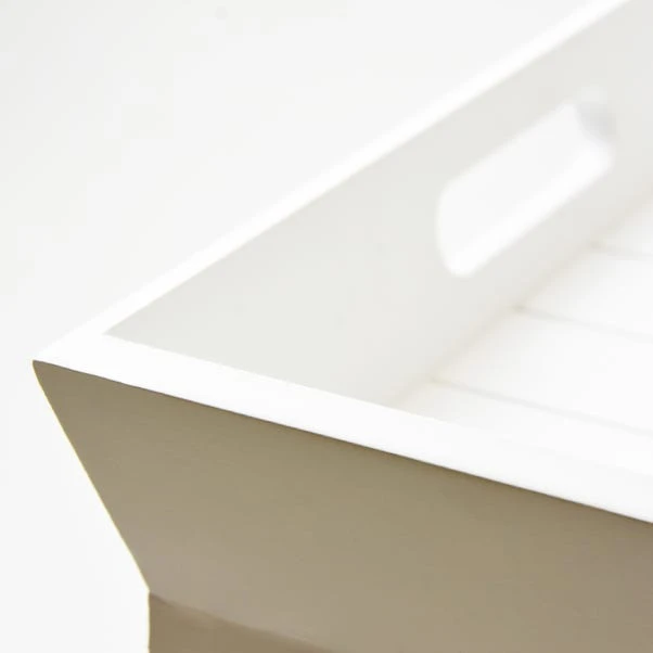 Dunelm White Wooden Breakfast Tray 5 Dunelm White Wooden Breakfast Tray - Image 3