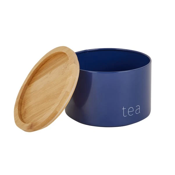 Dunelm Set Of 3 Navy Metal Stacking Canisters 4 Dunelm Set Of 3 Navy Metal Stacking Canisters - Image 2