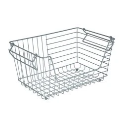 Dunelm Grey Stackable Wire Basket 9 Dunelm Grey Stackable Wire Basket -Dunelm Sales Store 1000163557 alt02