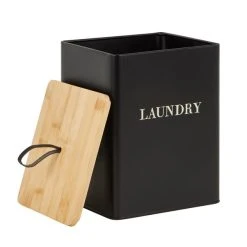 Dunelm Matt Black Wooden Laundry Caddy 9 Dunelm Matt Black Wooden Laundry Caddy -Dunelm Sales Store 1000165288 alt02
