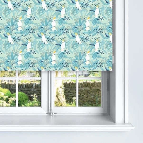 Dunelm Blue Cockatoo Blackout Roller Blind 4 Dunelm Blue Cockatoo Blackout Roller Blind - Image 2