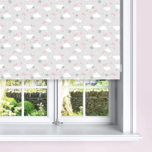 Dunelm Grey Cloud & Rainbow Blackout Roller Blind 4 Dunelm Grey Cloud & Rainbow Blackout Roller Blind - Image 2