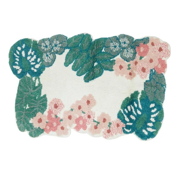 Dunelm Tropique Green Bath Mat 4 Dunelm Tropique Green Bath Mat - Image 2