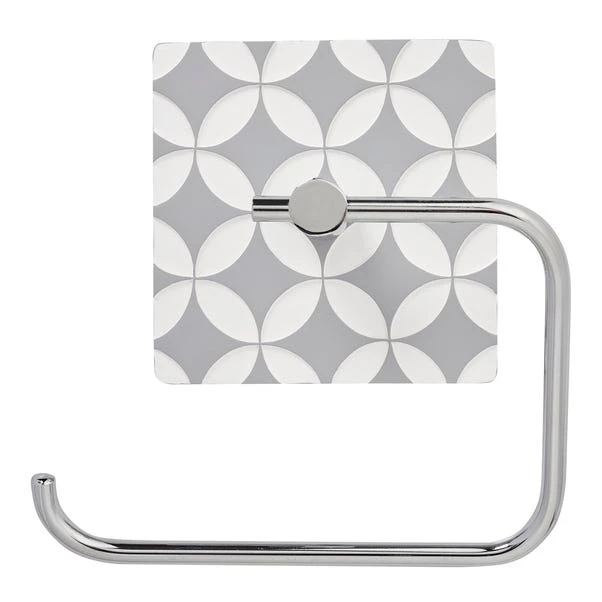 Dunelm Geo Tile Grey Toilet Roll Holder 4 Dunelm Geo Tile Grey Toilet Roll Holder - Image 2