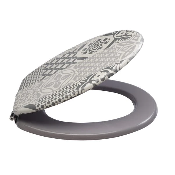 Dunelm Geo Tile Grey Toilet Seat 4 Dunelm Geo Tile Grey Toilet Seat - Image 2