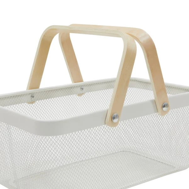 Dunelm White Large Wire Basket 7 Dunelm White Large Wire Basket - Image 5