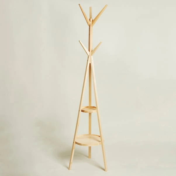 The Edited Life Ash Wood Coat Stand With Shelves 4 The Edited Life Ash Wood Coat Stand With Shelves - Image 2