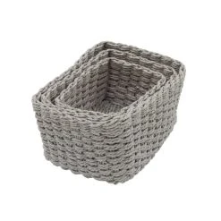 Dunelm Set Of 3 Paper Rope Grey Storage Baskets -Dunelm Sales Store 1000182508 alt03