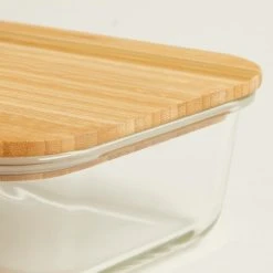 The Edited Life Glass Food Storage With Bamboo Lids Rectangular 350ML 8 The Edited Life Glass Food Storage With Bamboo Lids Rectangular 350ML -Dunelm Sales Store 1000183249 alt02