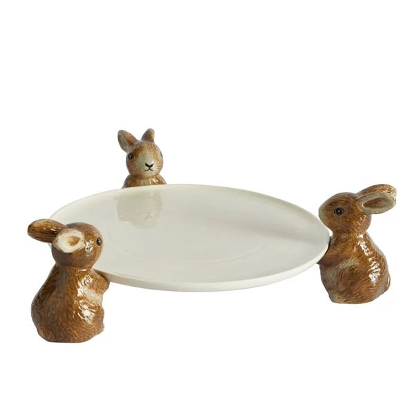 Dunelm Homestead Rabbit Cake Plate 4 Dunelm Homestead Rabbit Cake Plate - Image 2