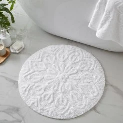 Dunelm Mandalay White 100% Recycled Cotton Bath Mat -Dunelm Sales Store 1000186090 alt01