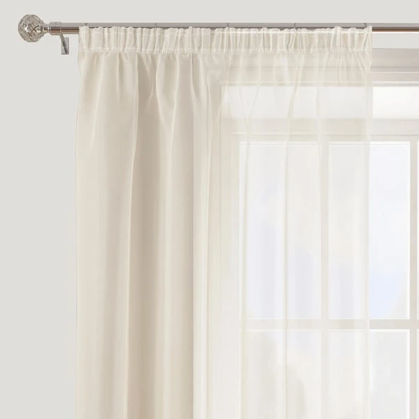 Dunelm Sheer Elegance Ivory Tape Top Single Voile Panel 3 Dunelm Sheer Elegance Ivory Tape Top Single Voile Panel