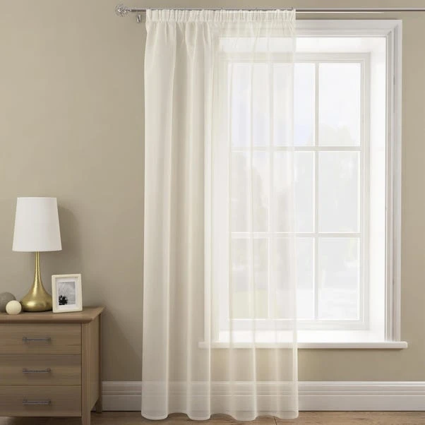 Dunelm Sheer Elegance Ivory Tape Top Single Voile Panel 4 Dunelm Sheer Elegance Ivory Tape Top Single Voile Panel - Image 2