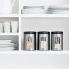 Set Of 3 Matt Steel Brabantia Window Kitchen Canisters