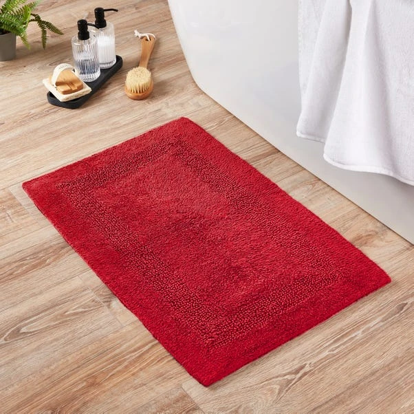 Dunelm Super Soft Reversible Red Bath Mat 3 Dunelm Super Soft Reversible Red Bath Mat