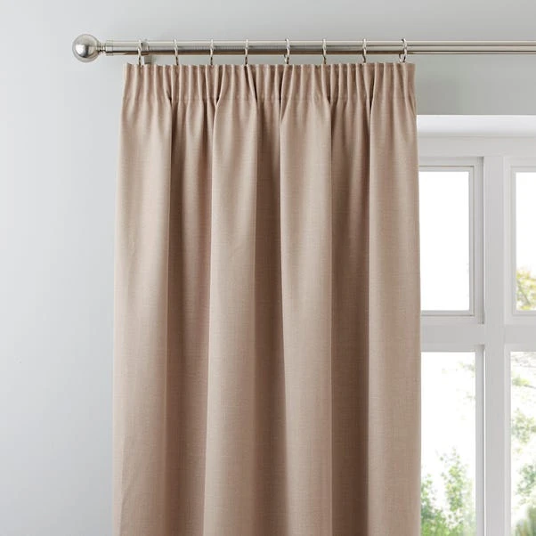 Dunelm Solar Biscuit Blackout Pencil Pleat Curtains 3 Dunelm Solar Biscuit Blackout Pencil Pleat Curtains