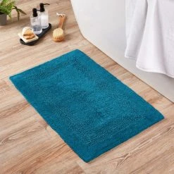 Dunelm Super Soft Reversible Teal Bath Mat