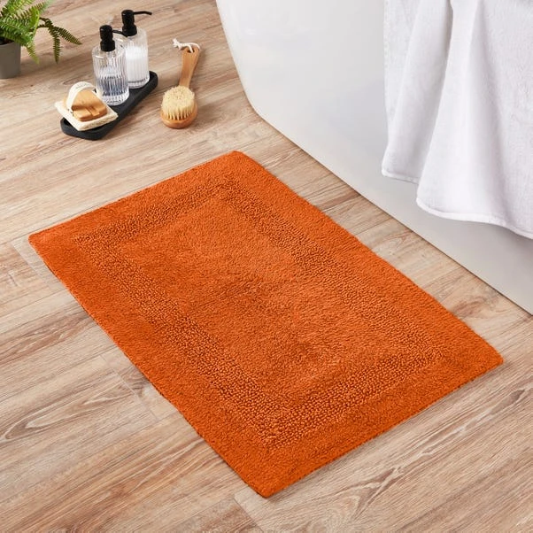 Dunelm Super Soft Reversible Burnt Orange Bath Mat 3 Dunelm Super Soft Reversible Burnt Orange Bath Mat