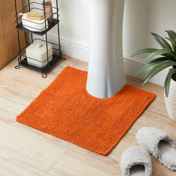 Dunelm Super Soft Reversible Burnt Orange Pedestal Mat 3 Dunelm Super Soft Reversible Burnt Orange Pedestal Mat