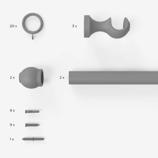 Dunelm Venice Wooden Curtain Pole Dia. 28mm 4 Dunelm Venice Wooden Curtain Pole Dia. 28mm - Image 2