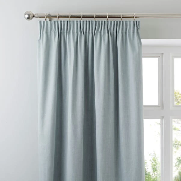 Dunelm Solar Duck-Egg Blackout Pencil Pleat Curtains 3 Dunelm Solar Duck-Egg Blackout Pencil Pleat Curtains